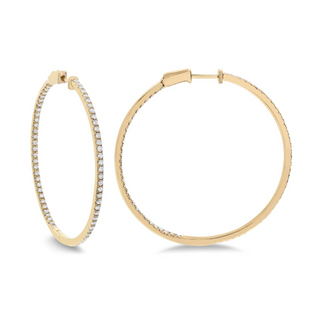 Tenenbaum 18K Gold Diamond Hoop Earrings