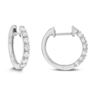 Tenenbaum 18K White Gold Diamond Hoop Earrings