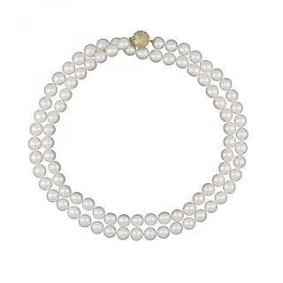 Vintage 1990s 14K Gold Akoya Pearl Single Strand Necklace