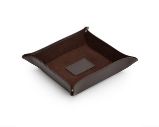 WOLF Blake Leather Coin Tray in Brown