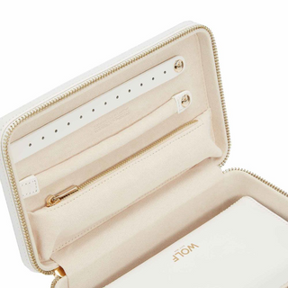 WOLF Maria Medium Jewelry Zip Case in White