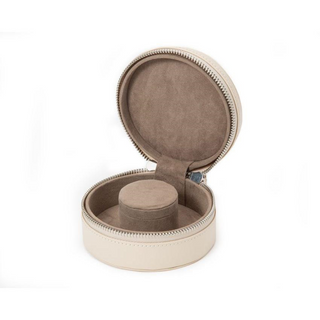 WOLF Sophia Zip Jewelry Case in Ivory