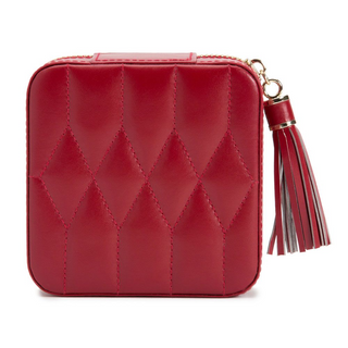 WOLF Caroline Quilted Jewelry Zip Case in Red