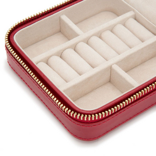 WOLF Caroline Quilted Jewelry Zip Case in Red