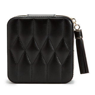 WOLF Caroline Quilted Jewelry Zip Case in Black