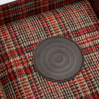 WOLF Brown Leather Snap Valet Tray in Negroni Tweed