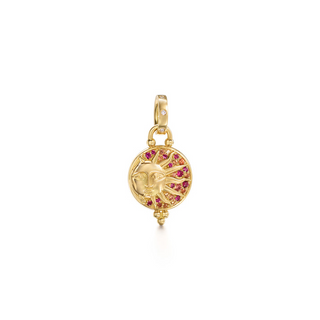 Temple St. Clair 18K Gold Ruby, Sapphire & Diamond Solar Eclipse Pendant