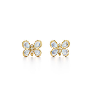 Temple St Clair 18K Gold Moonstone Piccola Luna Butterfly Earrings
