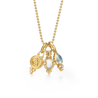Temple St Clair 18K Gold Signature Charm Necklace with Diamonds
