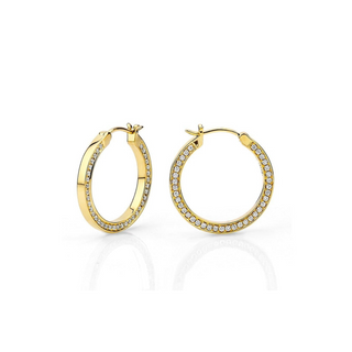 Michael M 14K Gold Diamond Edge Small Chroma Hoop Earrings