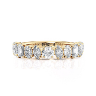 Michael M 18K Gold Multi-Shape Diamond Half Band
