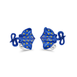 Deakin & Francis Enamel & Sterling Silver Stingray Cufflinks