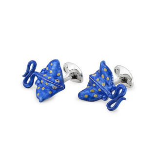 Deakin & Francis Enamel & Sterling Silver Stingray Cufflinks