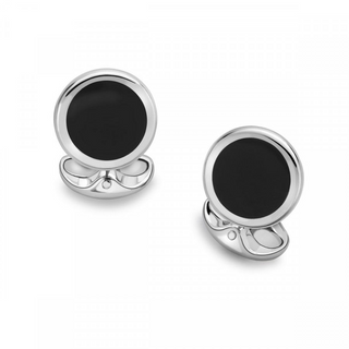 Deakin & Francis Sterling Silver Onyx Cufflinks