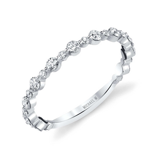 Michael M 18K White Gold Diamond 3/4 Band