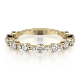 Michael M 18K Gold Round Cut Diamond 3/4 Band