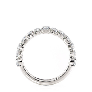 Michael M 18K White Gold Various Shapes Cut Diamond Half Band