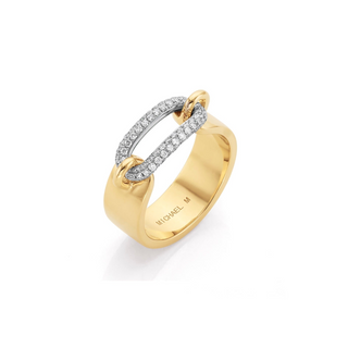 Michael M Pave Luxe Link Ring in 14K & Diamond