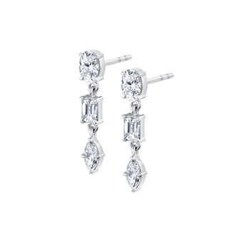 Michael M 18K White Gold Montage Diamond Drop Earrings