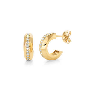 Michael M 14K Gold Luxe Link Diamond Hoop Earrings