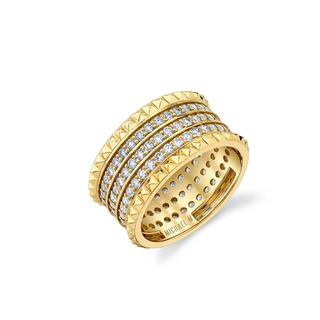 Michael M Tetra Triple 14K Gold Diamond Eternity Band