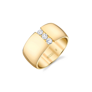 Michael M  'Orb Split Cigar' 14K Gold Diamond Band