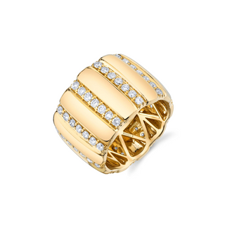 Michael M  'Orb Ribbed' 14K Gold Diamond Eternity Band