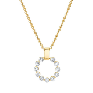 Michael M 14K Gold Diamond Cloud Large Pendant Necklace