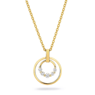 Michael M 14K Gold Diamond Cloud Double Ring Pendant Necklace