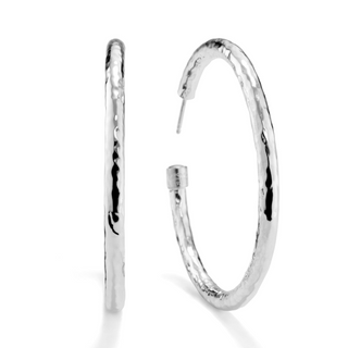 Ippolita Sterling Silver Classico Hammered Medium Hoop Earrings