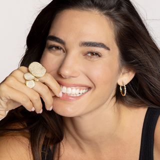 Ippolita 18K Gold Diamond Medium Flower Disc Ring