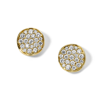 Ippolita 18K Gold Diamond Stardust Mini Flower Disc Stud Earrings