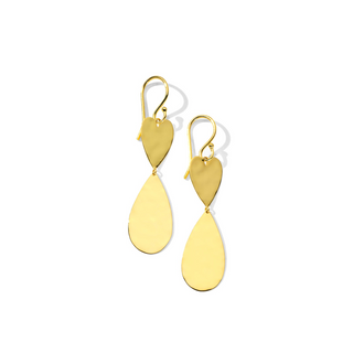 Ippolita 18K Gold Crinkle Heart and Teardrop Dangle Earrings