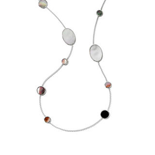 Ippolita Sterling Silver Mother Of Pearl and Shell Polished Rock Candy Oval Station Necklace