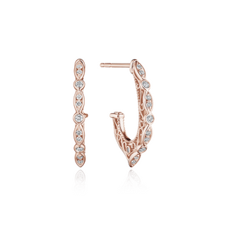 Verragio 18K Rose and White Gold Diamond Reverie Hoop Earrings