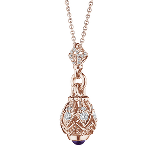 Verragio 18K Rose Gold Amethyst Pendant Necklace with Diamonds