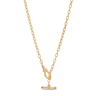 Verragio 18K Gold Amethyst Toggle Necklace with Diamonds