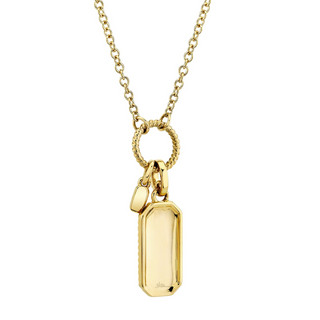 Shy Creation 14K Gold Diamond Dog Tag Pendant Necklace