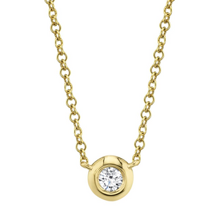 Shy Creation 14K Gold Bezel-Set Diamond Pendant Necklace