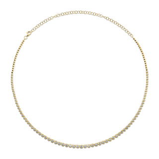 Shy Creation 14K Gold Bezel-Set Diamond Line Necklace
