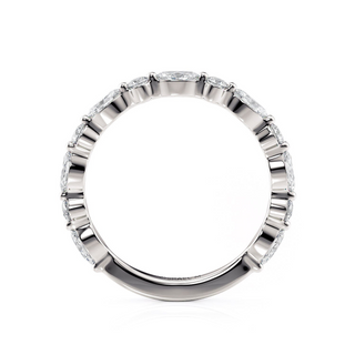 Michael M 18K White Gold Marquise and Round Diamond Band