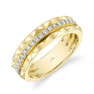 Shy Creation 14K Gold Pyramid Diamond Band