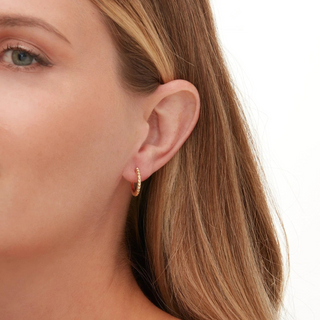 Michael M 14K Gold Pyramid Foundation Huggie Hoops