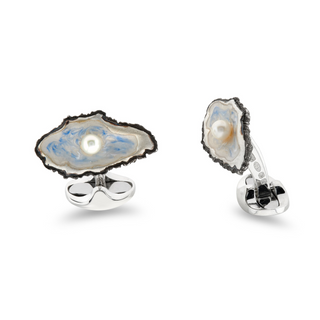 Deakin & Francis Sterling Silver Oyster Cufflinks