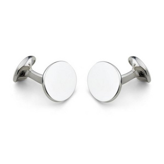 Deakin & Francis Sterling Silver Plain Oval Cufflinks
