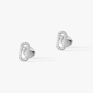 Messika 18K White Gold Move Uno Pavé Diamond Earrings