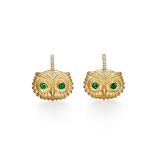 Temple St. Clair 18K Athena Owl Earrings