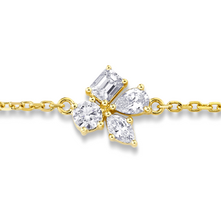 Michael M 18K Montage Single Cluster Chain Bracelet