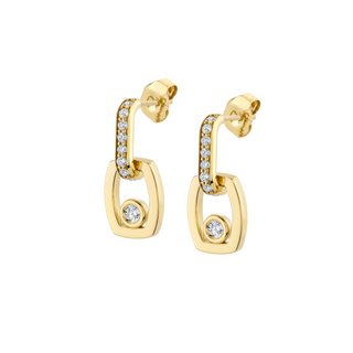Michael M 18K Link Earrings with Bezel-Set Diamonds