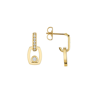 Michael M 18K Link Earrings with Bezel-Set Diamonds